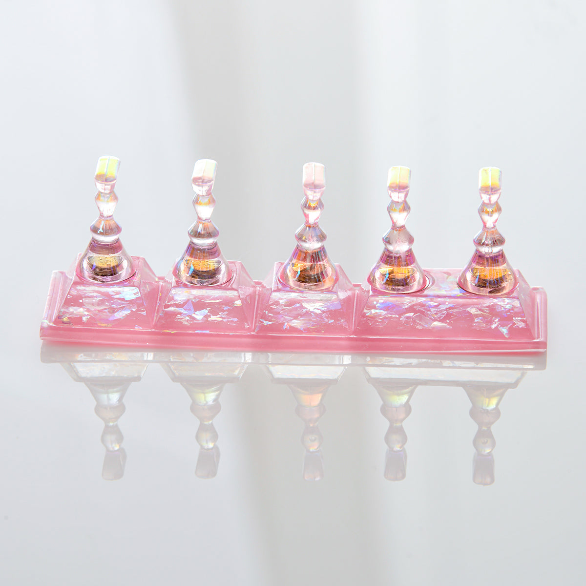Support pour capsules Rose transparent - Tips holder - Ongles Pro