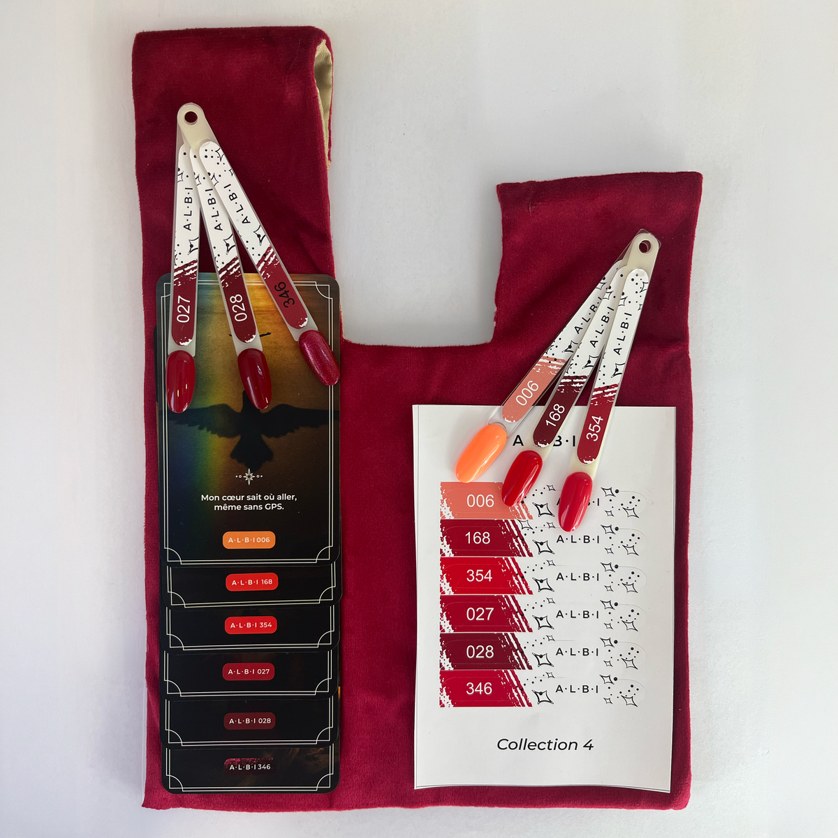 Rouge & bordeaux - Pochette 6 vernis semi-permanents Albi