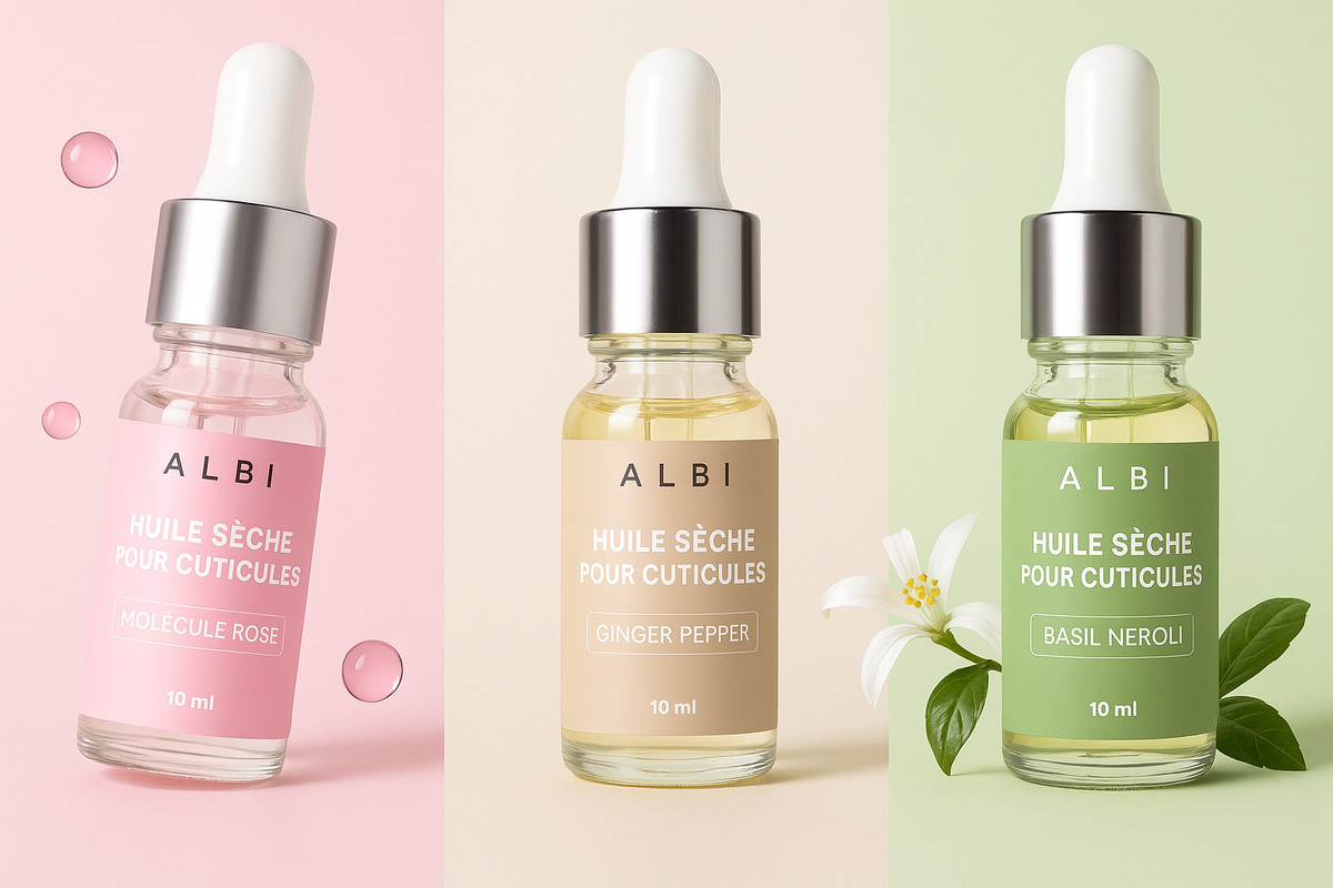 Huile sèche pour cuticules Gingembre Poivre ALBI